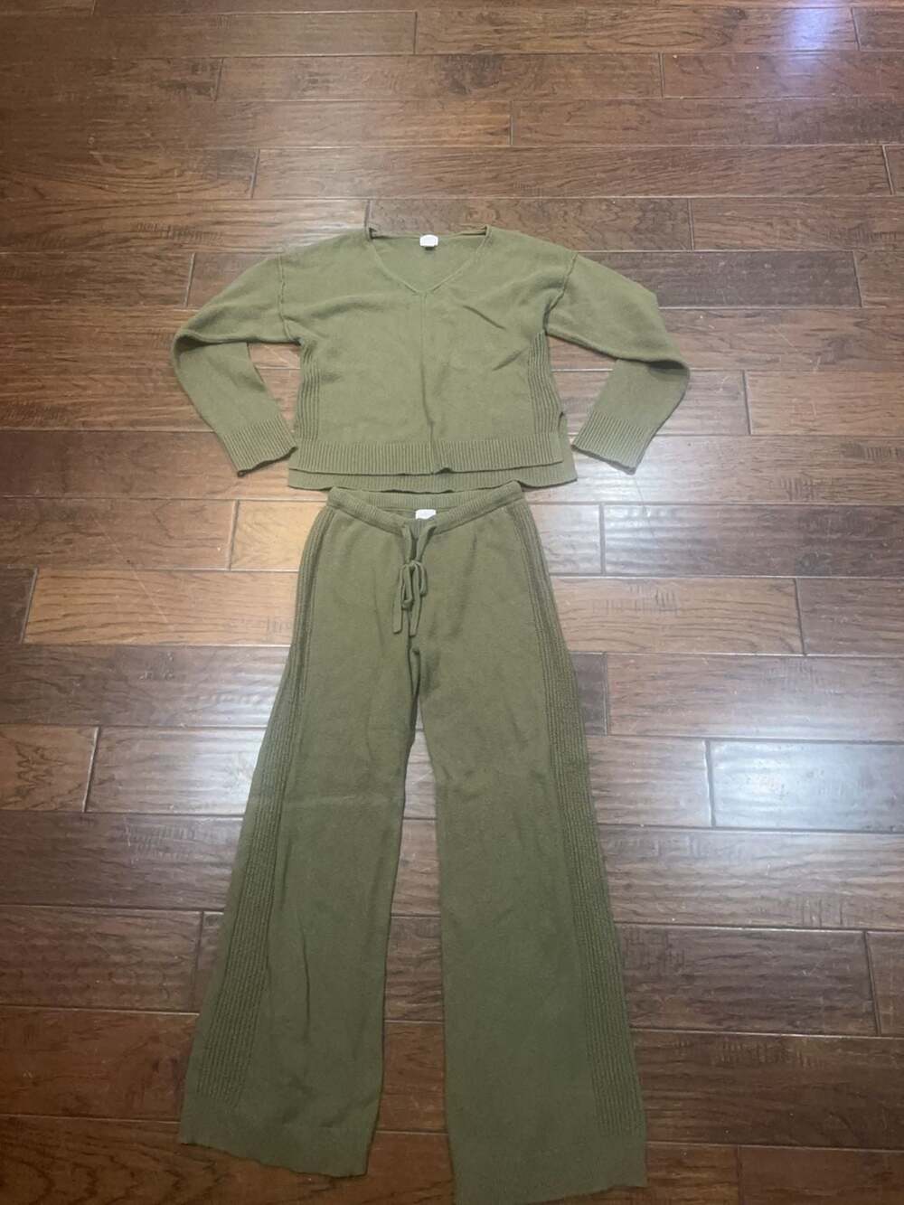 Auden Women's Knit Lounge Set Olive Green Size XS